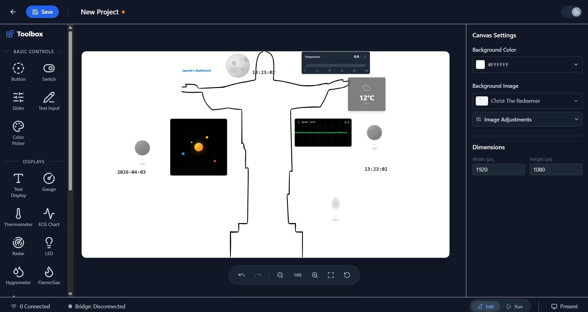 Jaymin's IoT dashboard