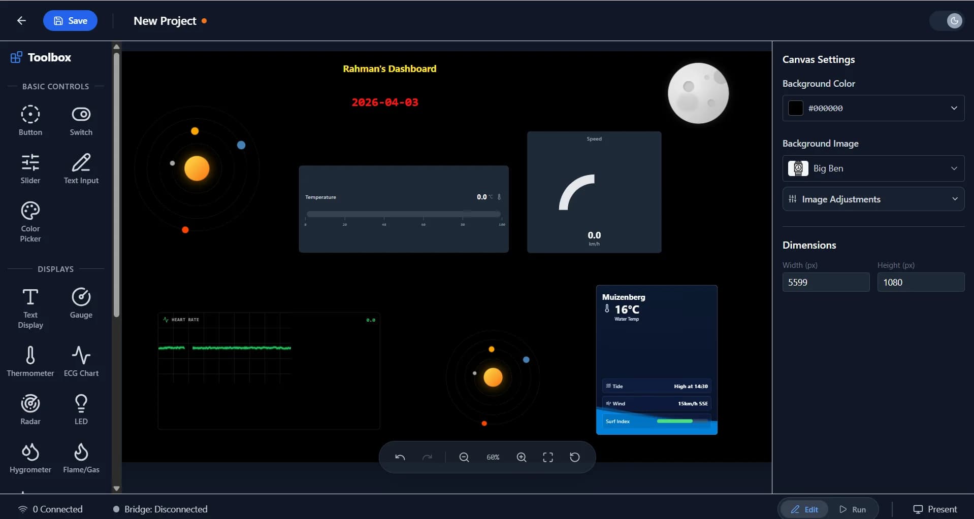 Raham's IoT dashboard