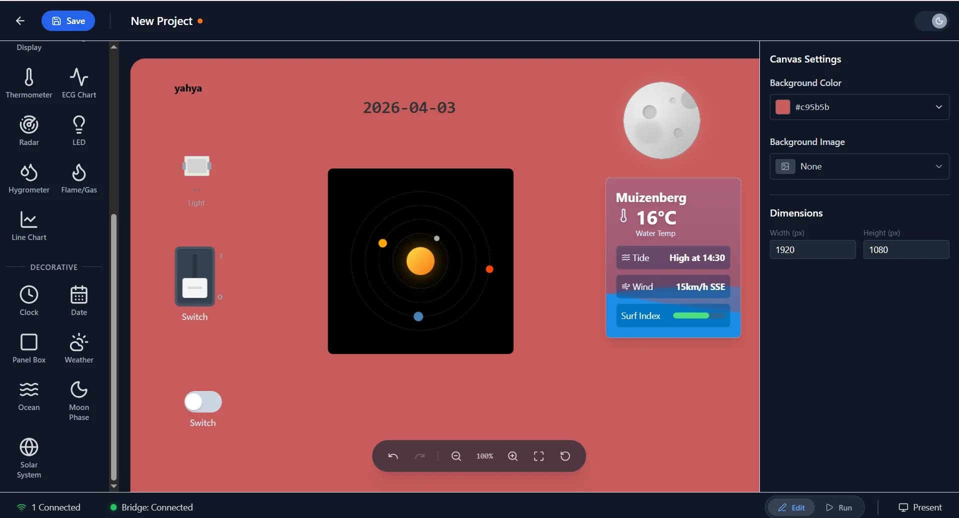 Yahya's IoT dashboard