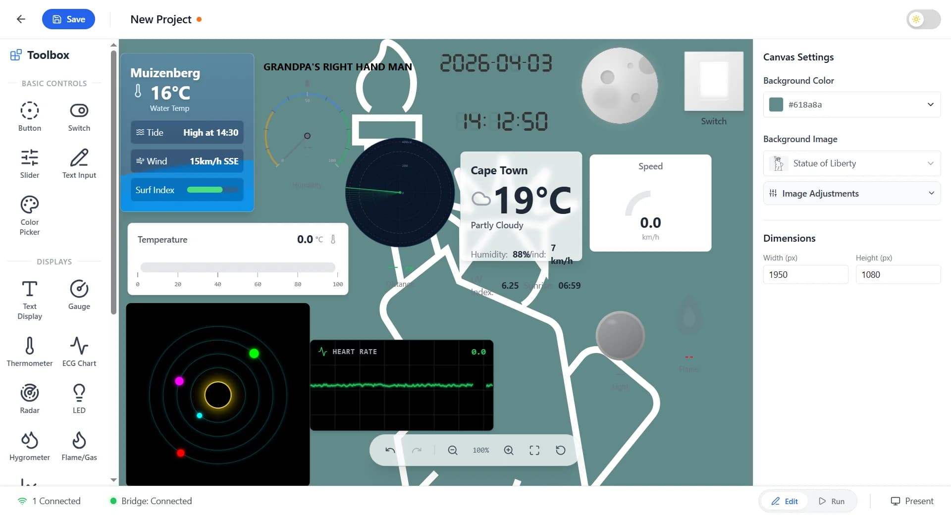 Daiyaan's IoT dashboard