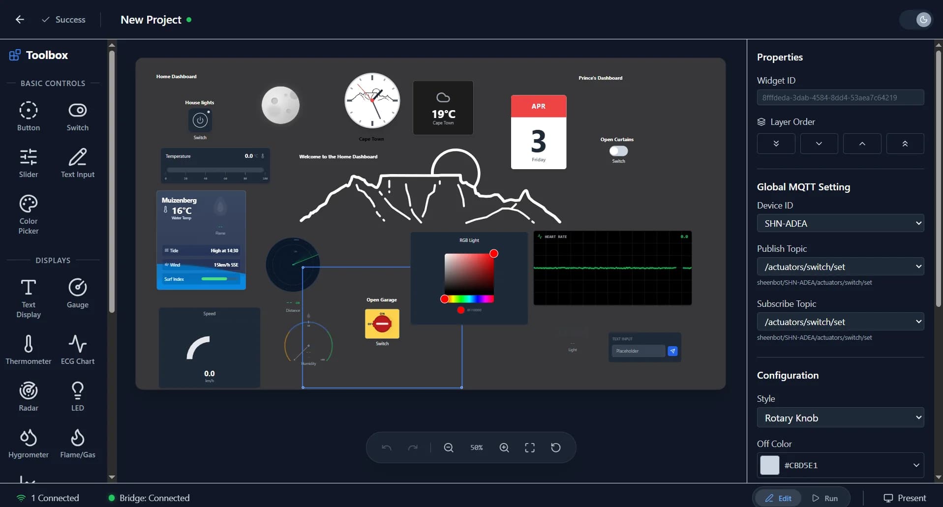 Prince's IoT dashboard