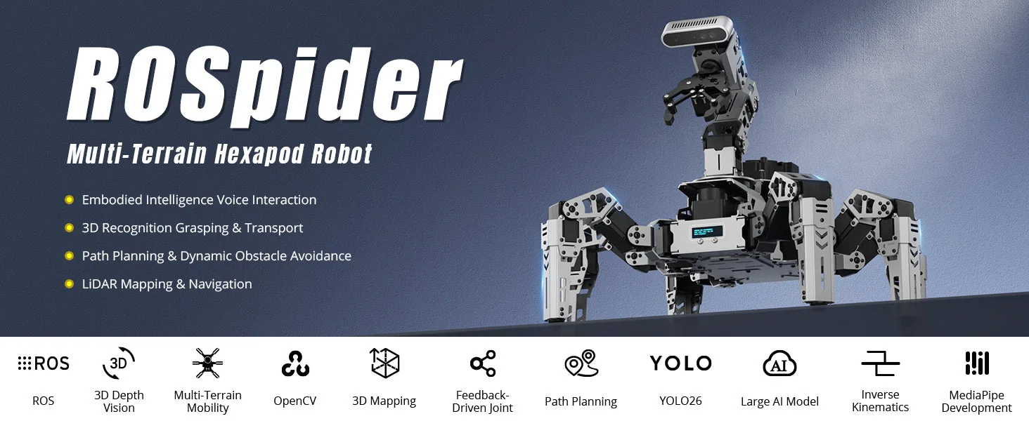 Bio-mimetic eighteen-servo hexapod chassis
