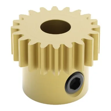 4304 Series Brass, MOD 0.8, Round Bore, Set Screw Pinion Gear (6mm Bore, 20 Tooth)