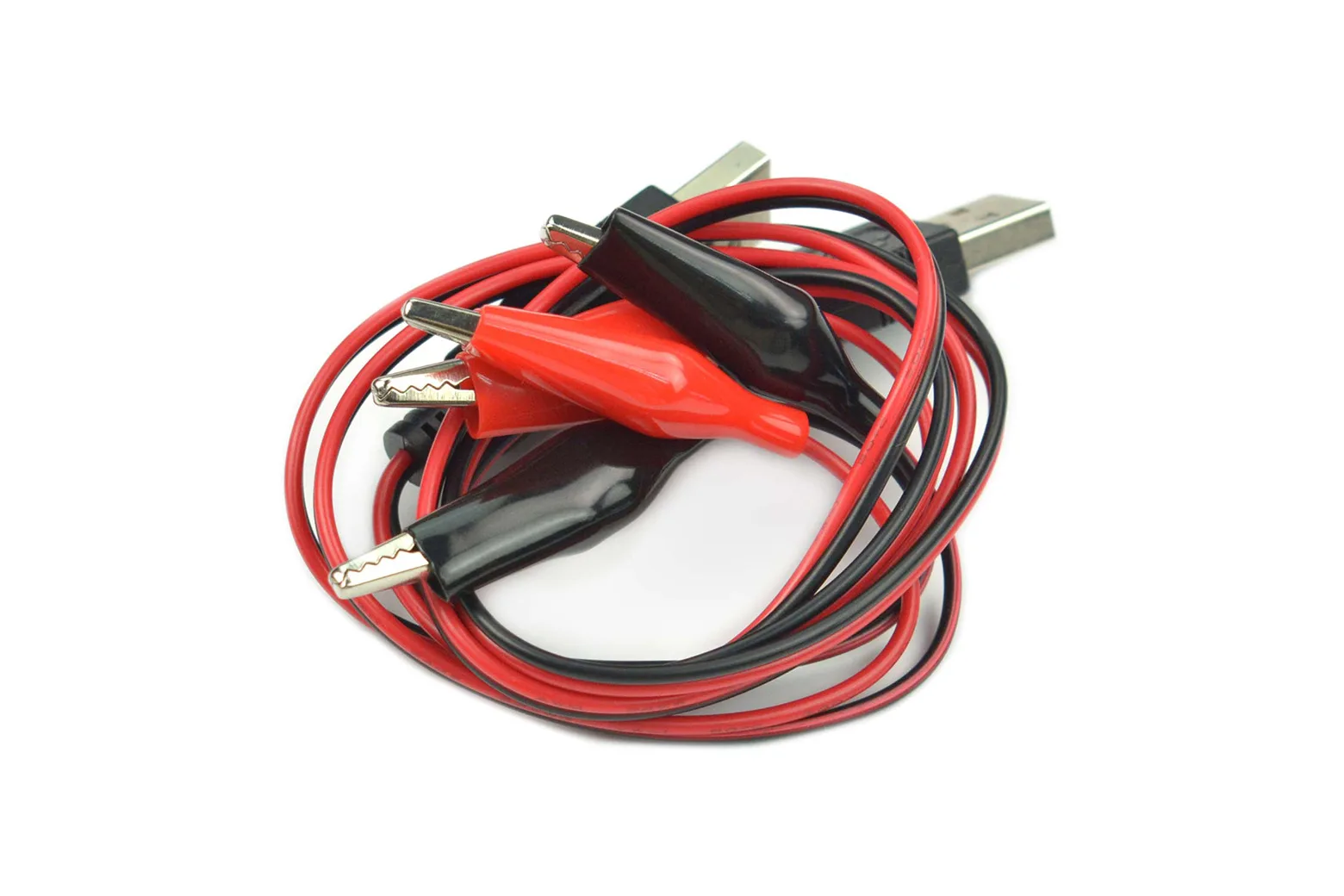 Double Alligator Clip to USB Male Cable Pack (2 PCS, 50cm)