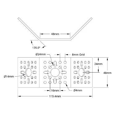 3111 Series Angle Pattern Bracket (2-1) technical drawing