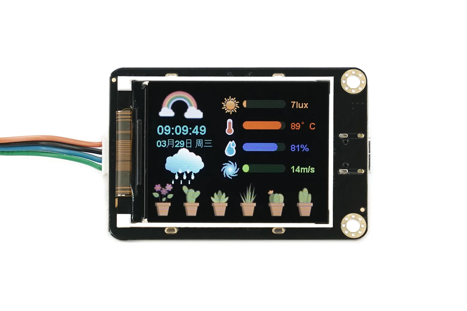 Gravity: 2.0 Inch IPS Color Serial Display with I2C & UART (Support micro:bit & MakeCode Graphical Programming)