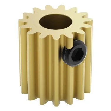 4304 Series Brass, MOD 0.8, Round Bore, Set Screw Pinion Gear (6mm Bore, 15 Tooth)