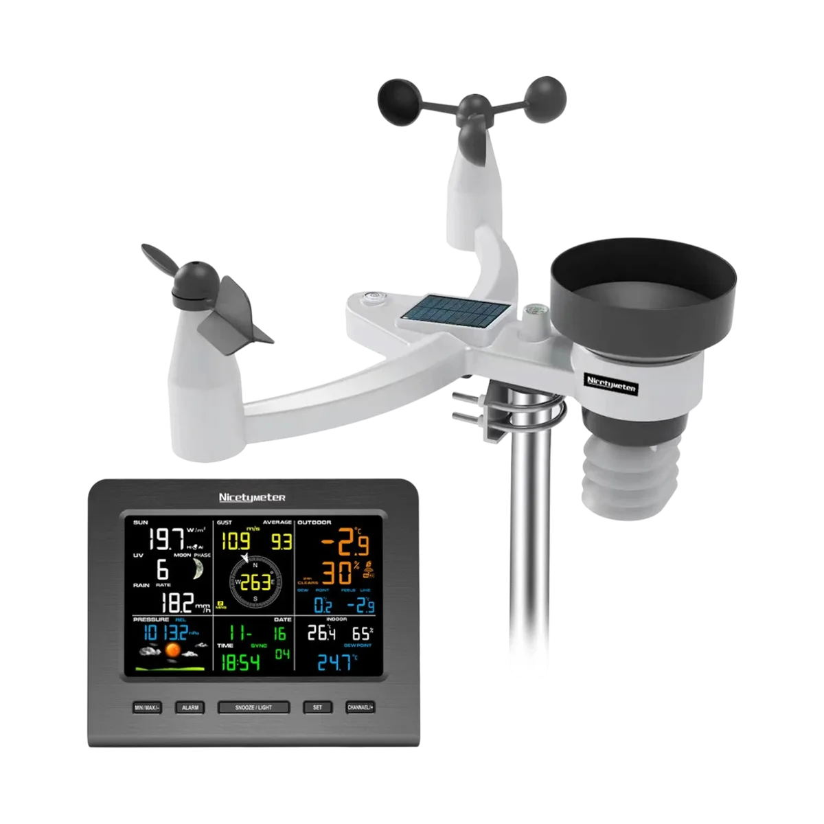 7-in-1 Wi-Fi Weather Station - UV, Rain and Wind Monitor