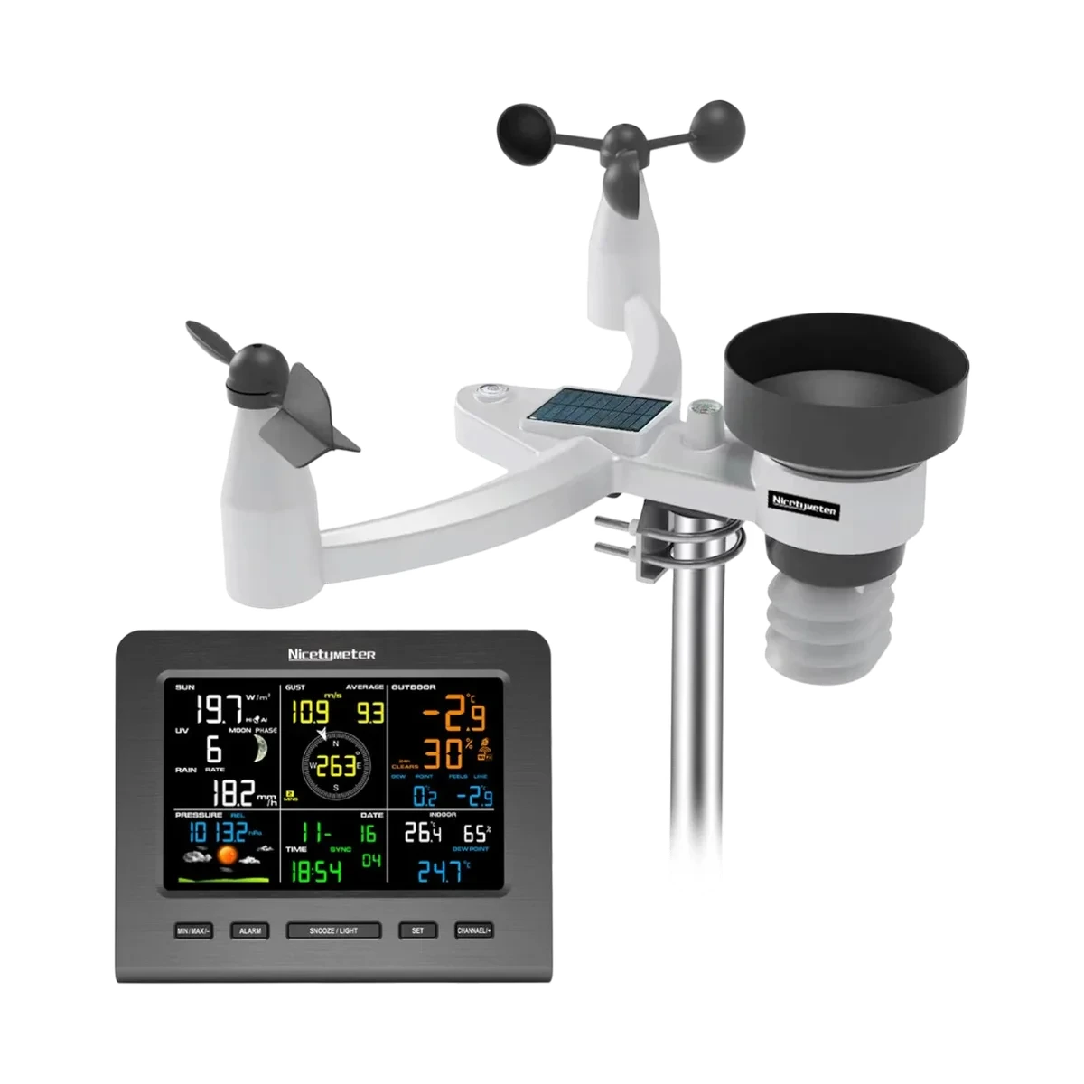 7-in-1 Wi-Fi Weather Station - UV, Rain and Wind Monitor
