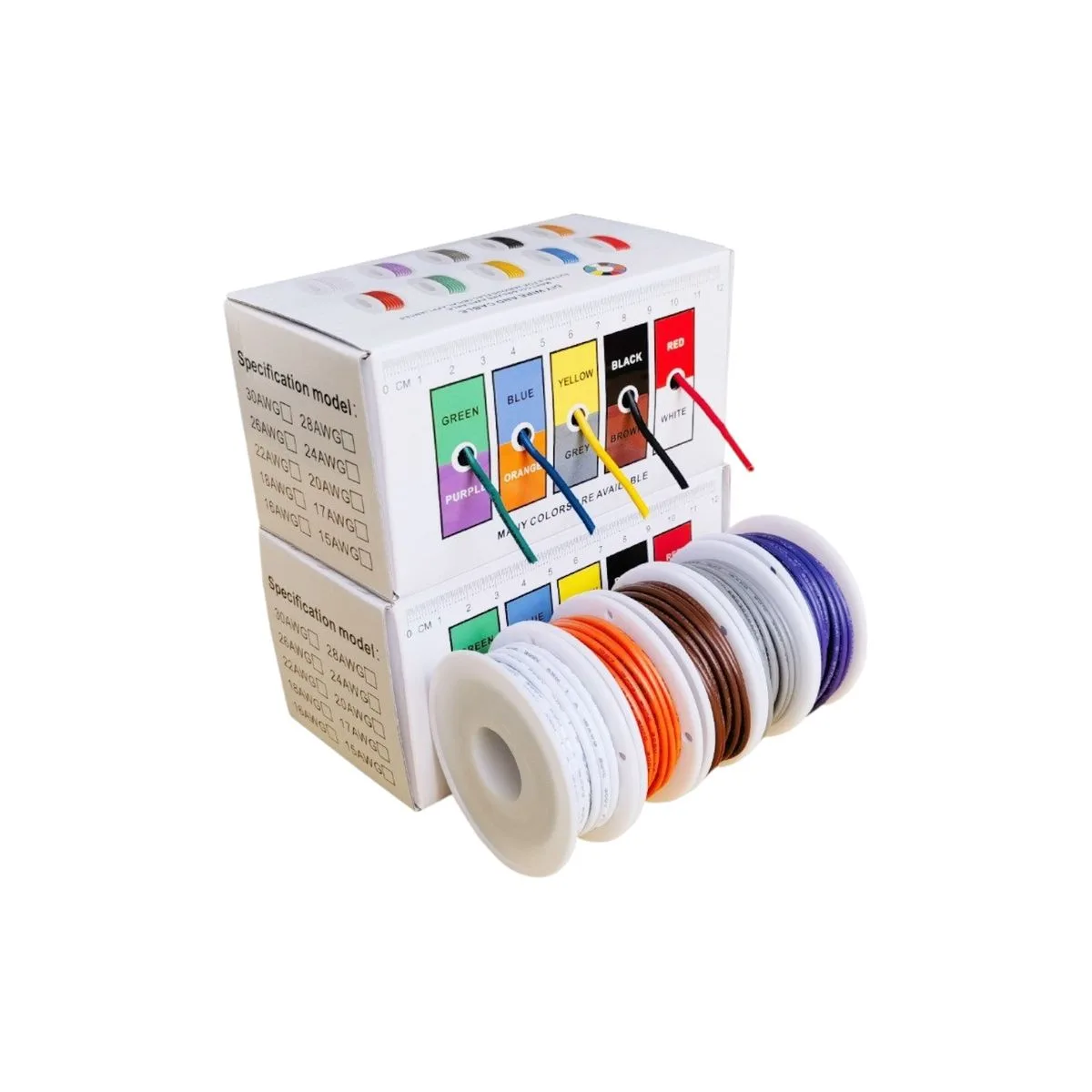 DIY Electrical Wire UL1007 Standard 22AWG Wire 5 rollsx 10m (50m)
