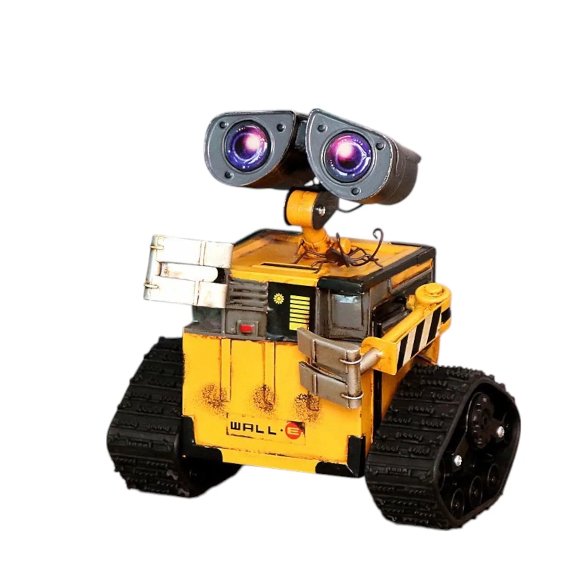 Vintage Handcrafted Metal WALL-E Robot Coin Bank - Retro Desktop Ornament