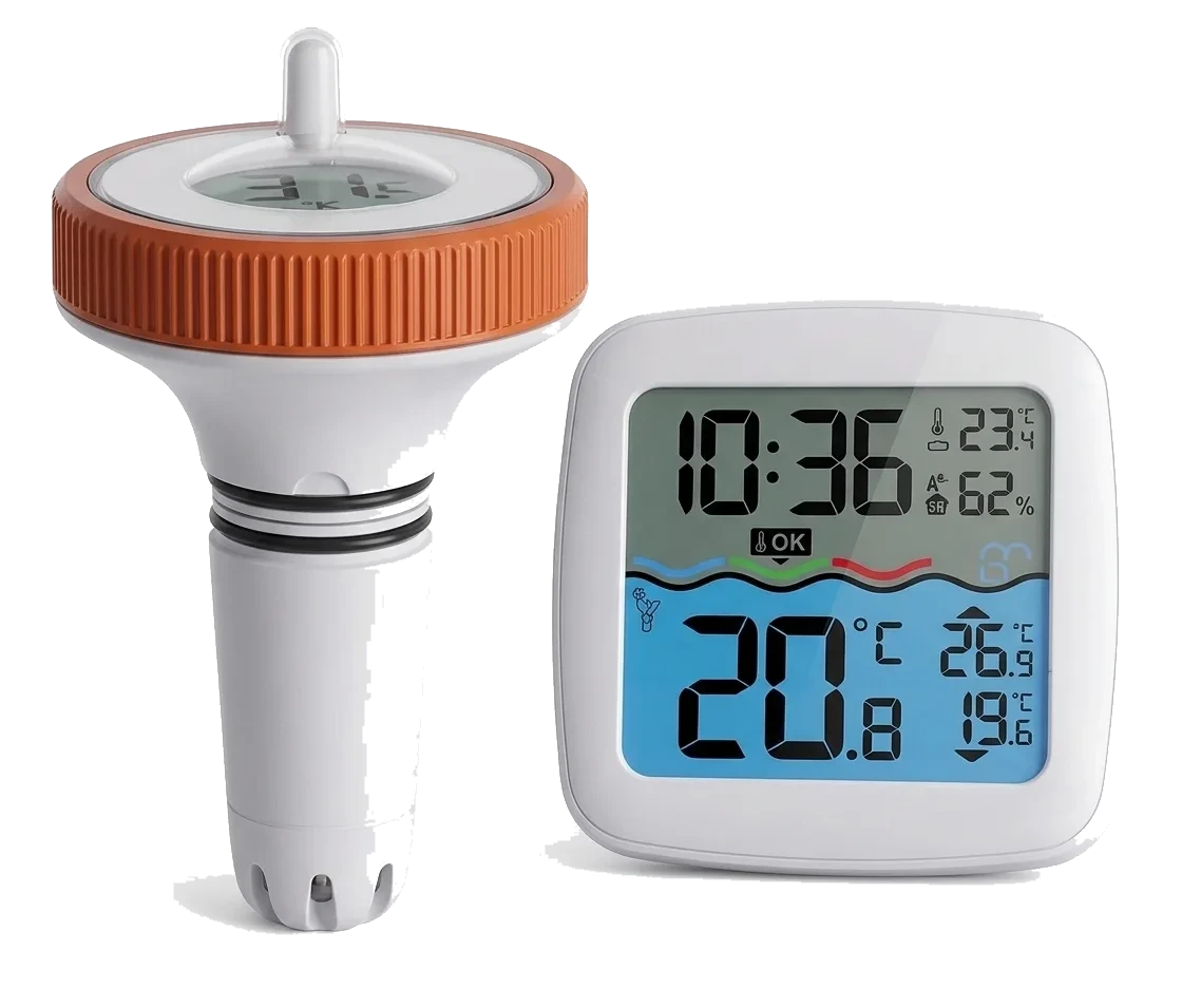 Wireless Digital Floating Pool Thermometer with Indoor Receiver