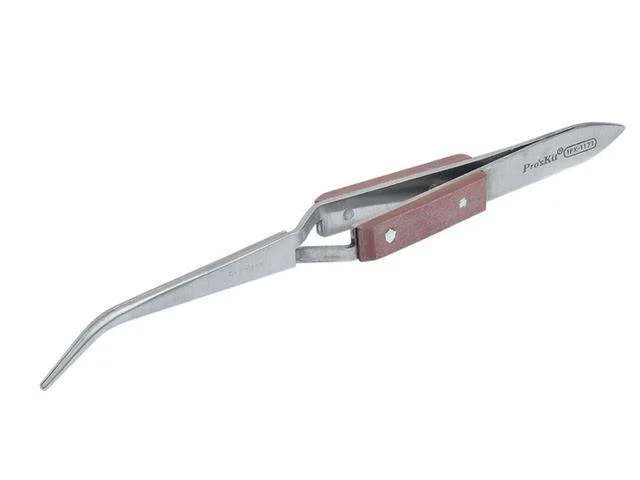 Pro'sKit 1PK-117T Bent Cross-Leg Soldering Tweezers
