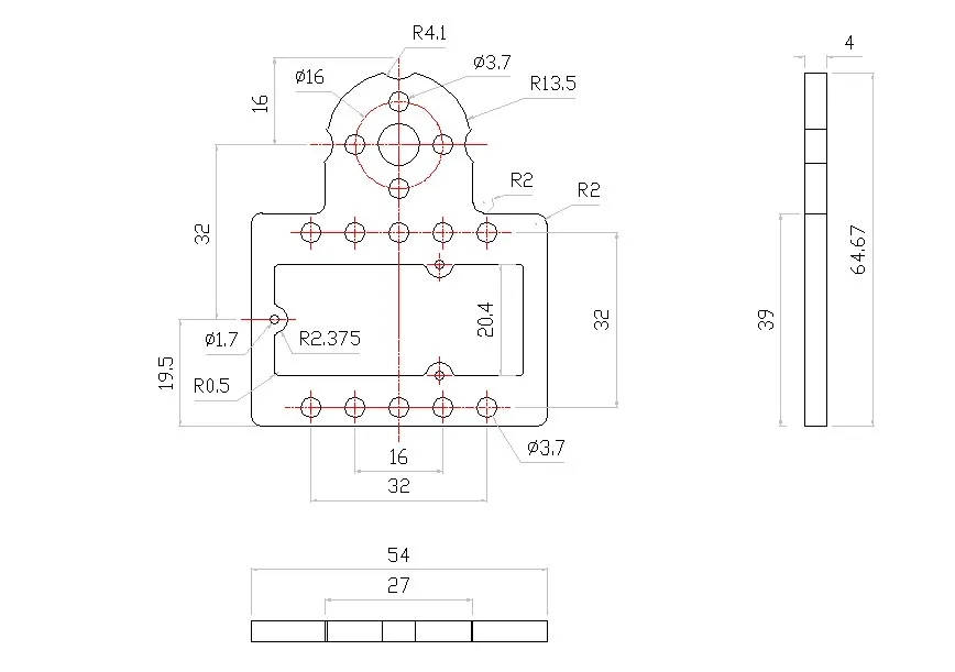 Ultrasonic Sensor Pack technical drawing