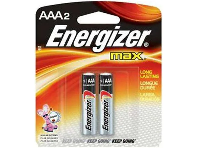 Energizer 1.5V AAA Alkaline Batteries, 2 Pack