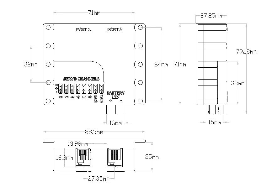 Servo Motor Expansion Controller technical drawing