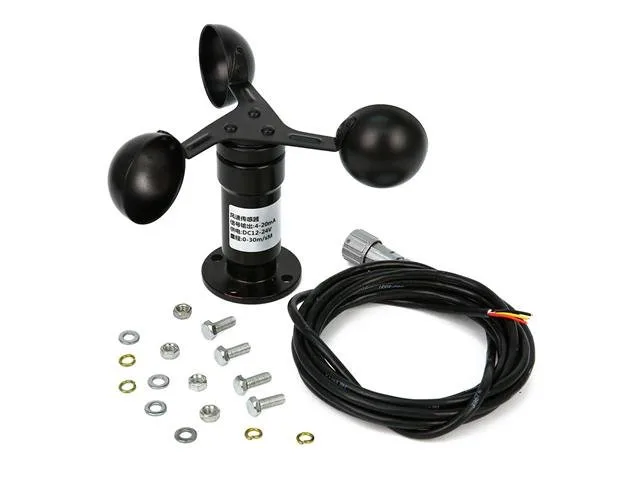 Three-Cup Aluminium Wind Speed Anemometer Sensor, 12-24V, 4-20mA