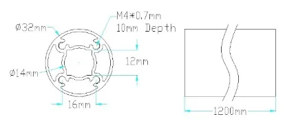 6103 Series goTUBE (1200mm Length) technical drawing