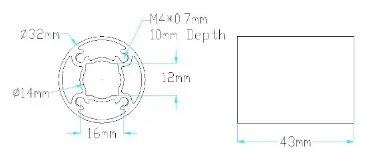 6103 Series goTUBE (43mm Length) technical drawing