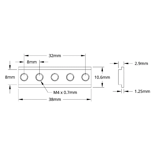 5 Hole goRUN Nut technical drawing
