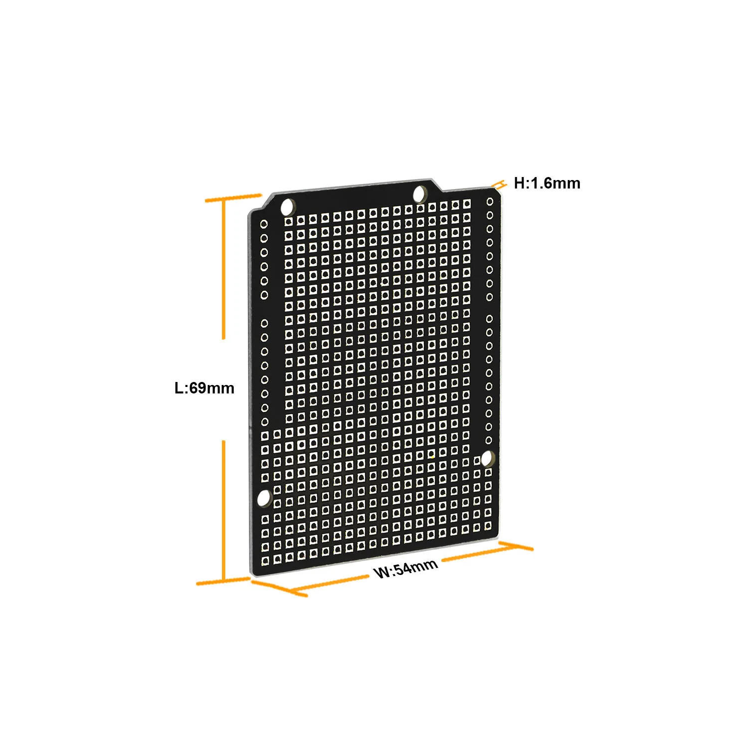 Standard spacing for easy component mounting