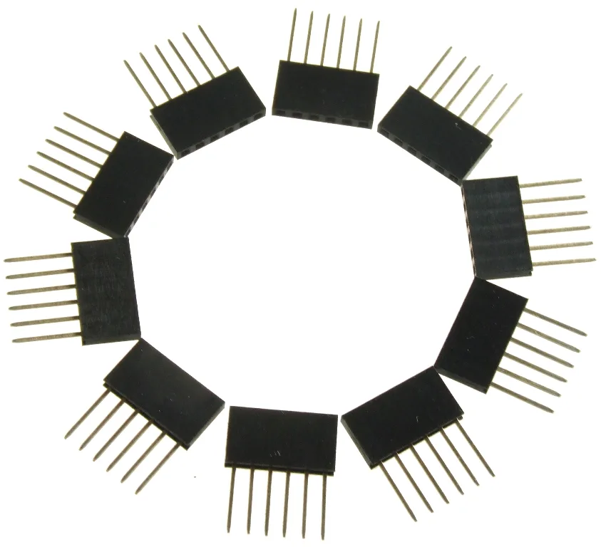 6 Pin Stackable Female Header (0.1in Pitch)