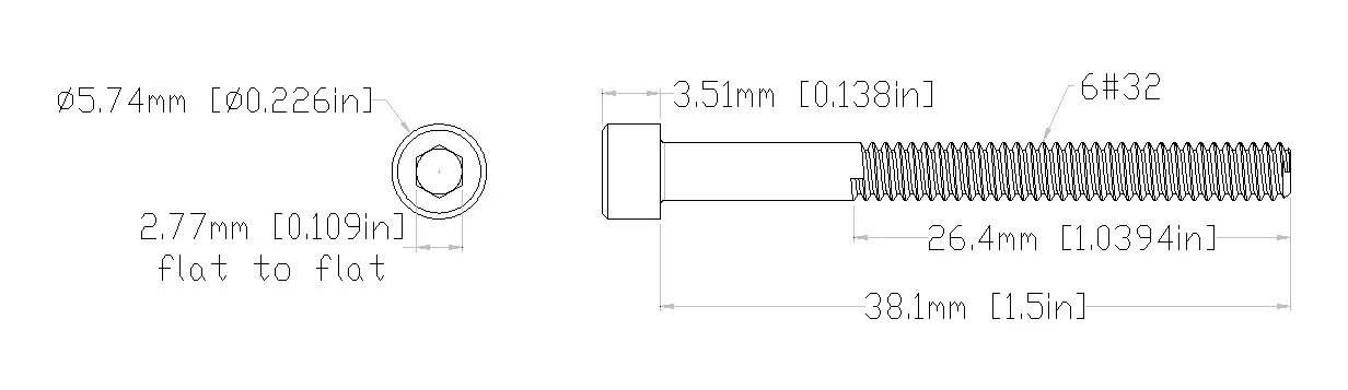 1-1/2" Socket Head Cap Screws technical drawing