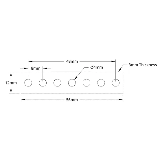 3114 Series Flat Bracket (1-1) - 2 Pack technical drawing