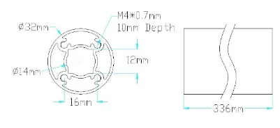 6103 Series goTUBE (336mm Length) technical drawing