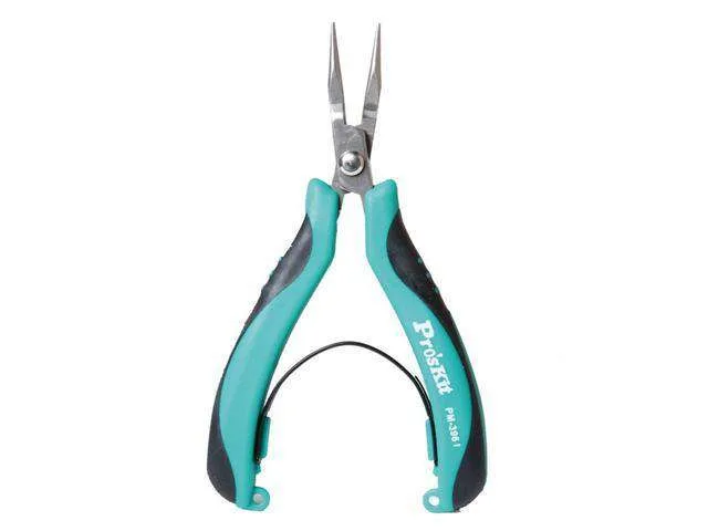 Pro'sKit 120mm Stainless Steel Bent Nose Pliers (PM-396I)