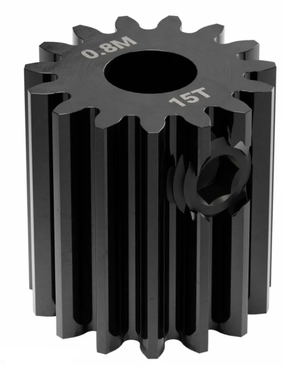 4303 Series Steel, MOD 0.8 Pinion Gear (5mm Round Bore, 15 Tooth)