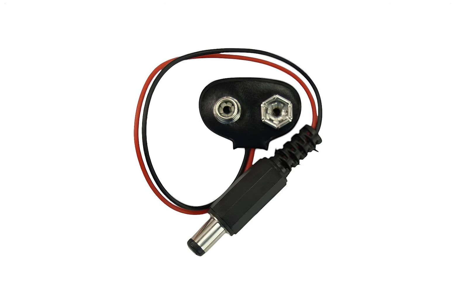 9V Battery Clip to 5.5×2.1mm DC Barrel Jack Adapter