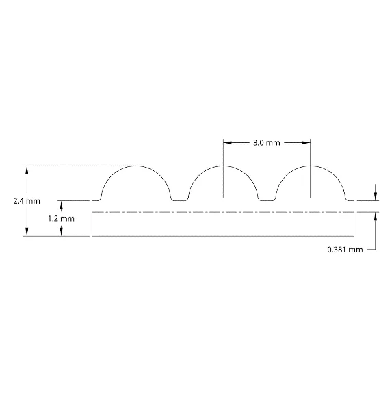 5403 Series 3mm HTD Pitch Timing Belt (15mm Width, 396mm Pitch Length, 132 Tooth) technical drawing