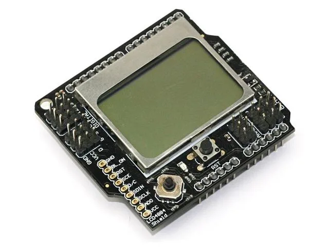 LCD4884 48x48 Graphic LCD Shield with 5-DOF Joystick for Arduino