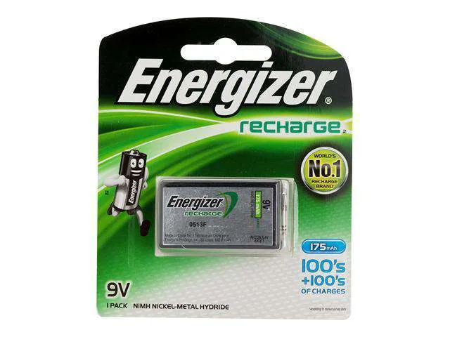 Energizer 9V Rechargeable NiMH Battery, 175 mAh