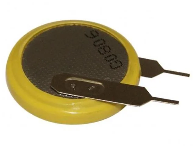 CR2032 3V Lithium Coin Cell Battery, Vertical 2-Pin PCB Mount