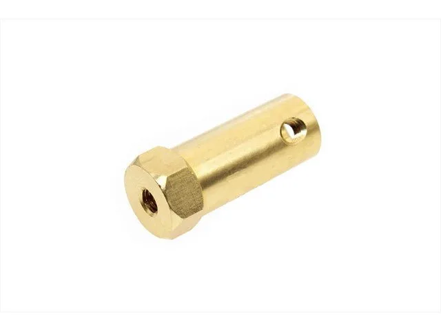 Brass Hex Shaft Coupling, 6mm Bore, 30mm Length