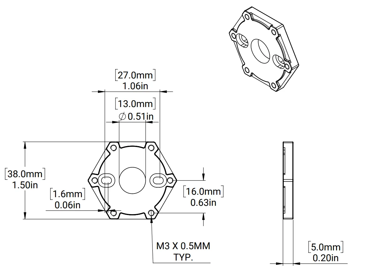 UltraPlanetary 550 Motor Plate technical drawing