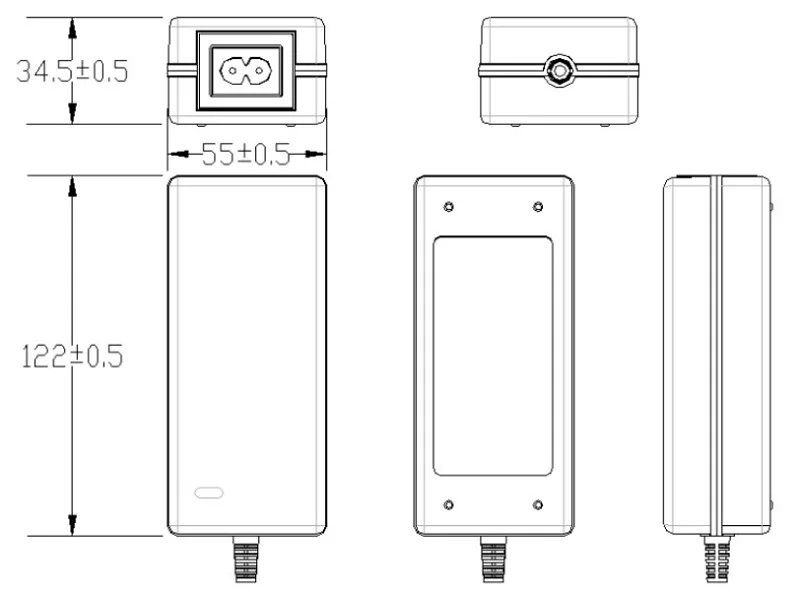 Adapter dimensions and cable lengths