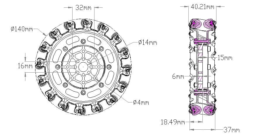 5.5"Mecanum wheel set