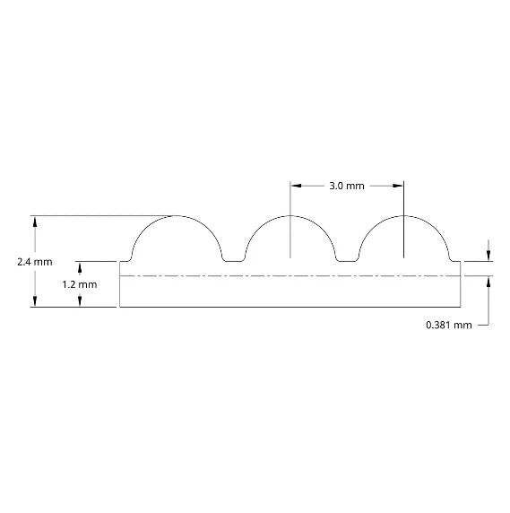 5403 Series 3mm HTD Pitch Timing Belt (15mm Width, 828mm Pitch Length, 276 Tooth) technical drawing