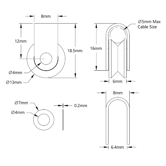 5408 Series V-Groove Pulley - 2 Pack technical drawing