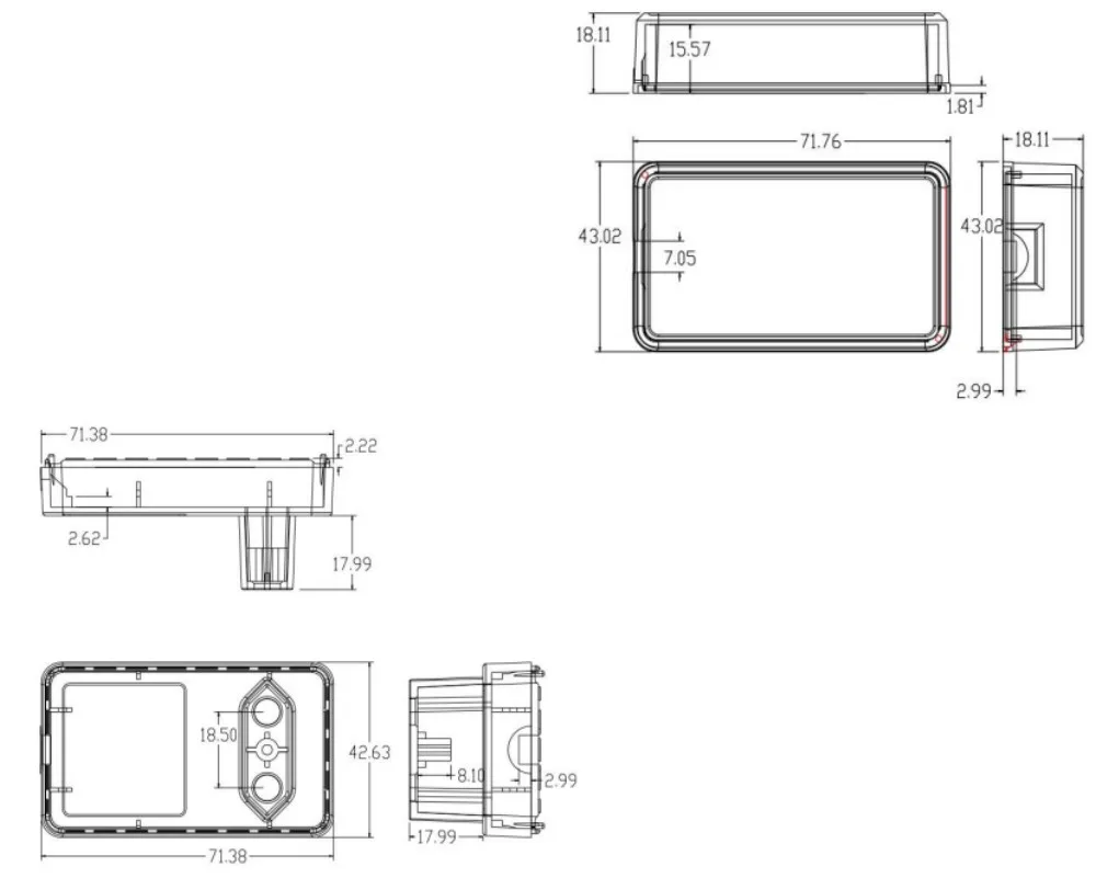 Compact dimensions and mains compatibility