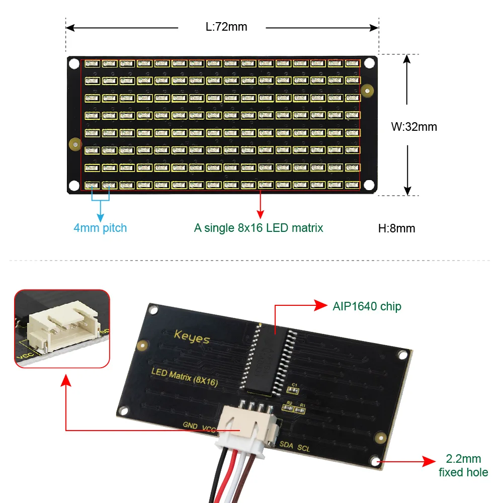 Integrated AIP1640 controller