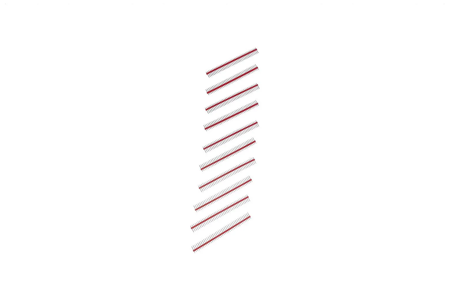 0.1″ (2.54 mm) Arduino Male Pin Headers (Straight Red 10PCS)