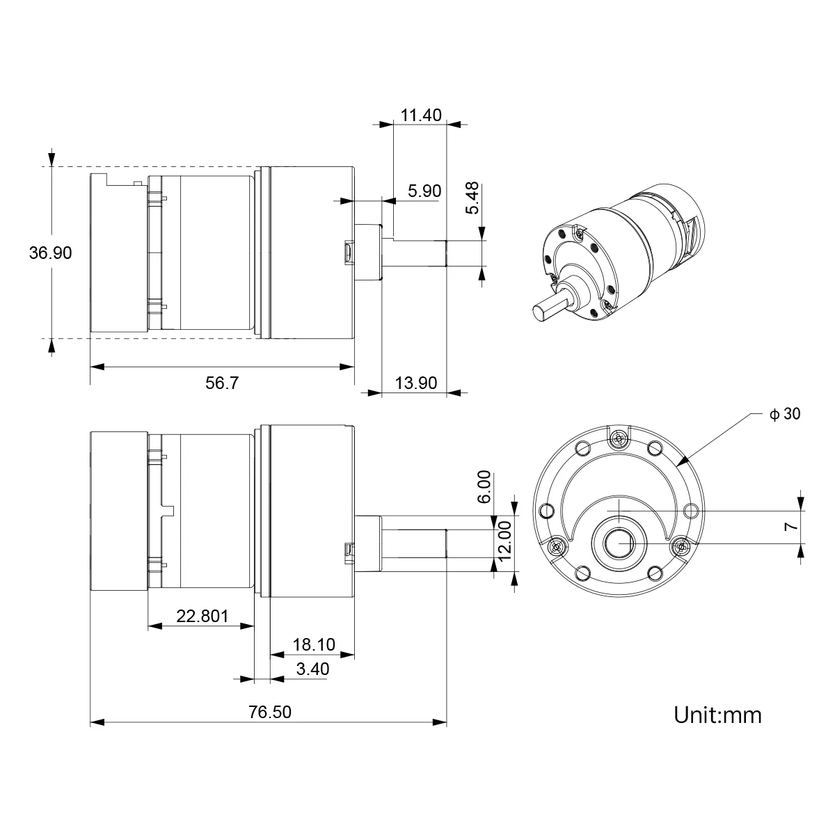 Detailed physical dimensions