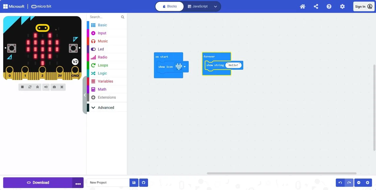 Microsoft MakeCode programming support