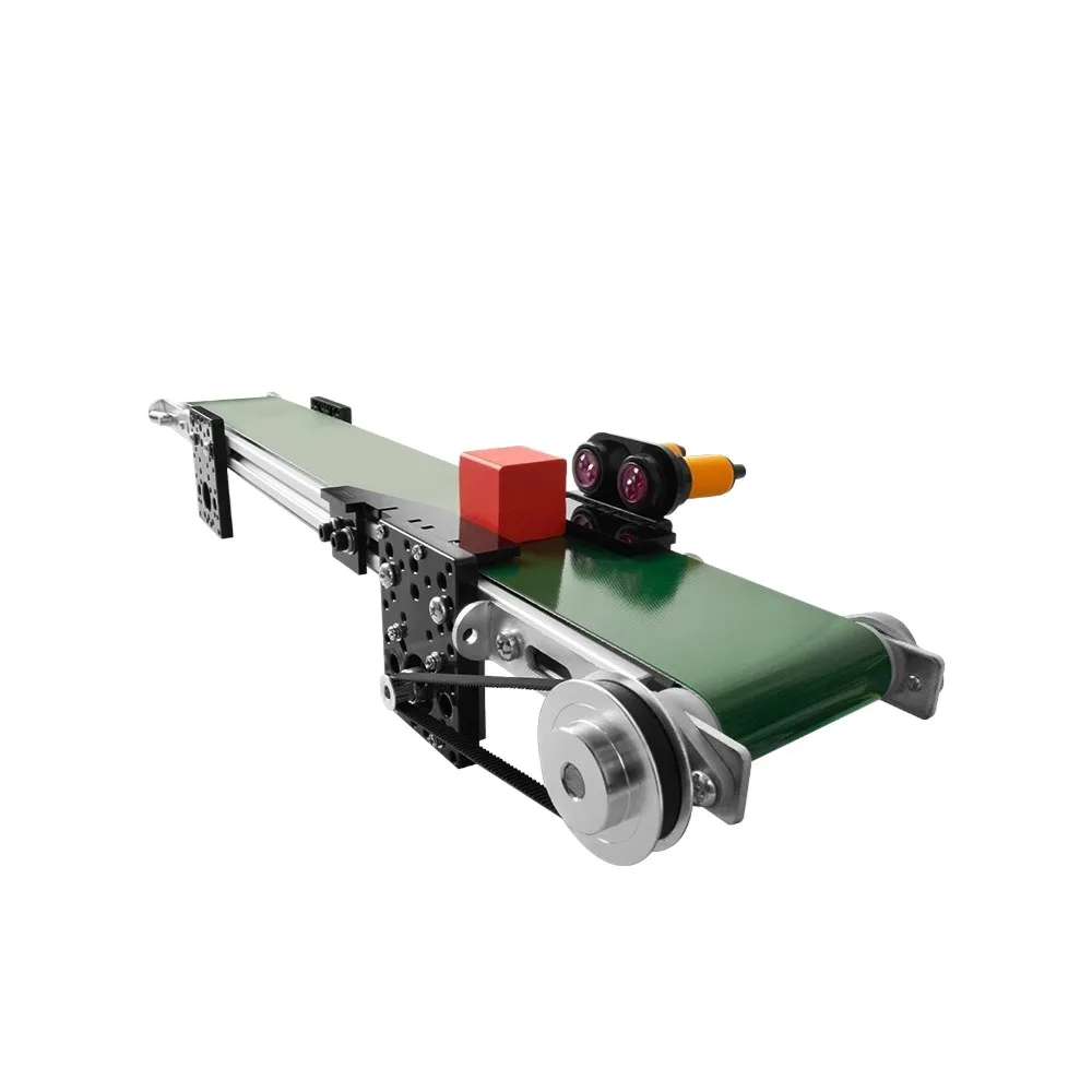 Intelligent Conveyor Belt with Infrared Sensor Module for AI Demo — Industrial Conveyor Simulation Kit