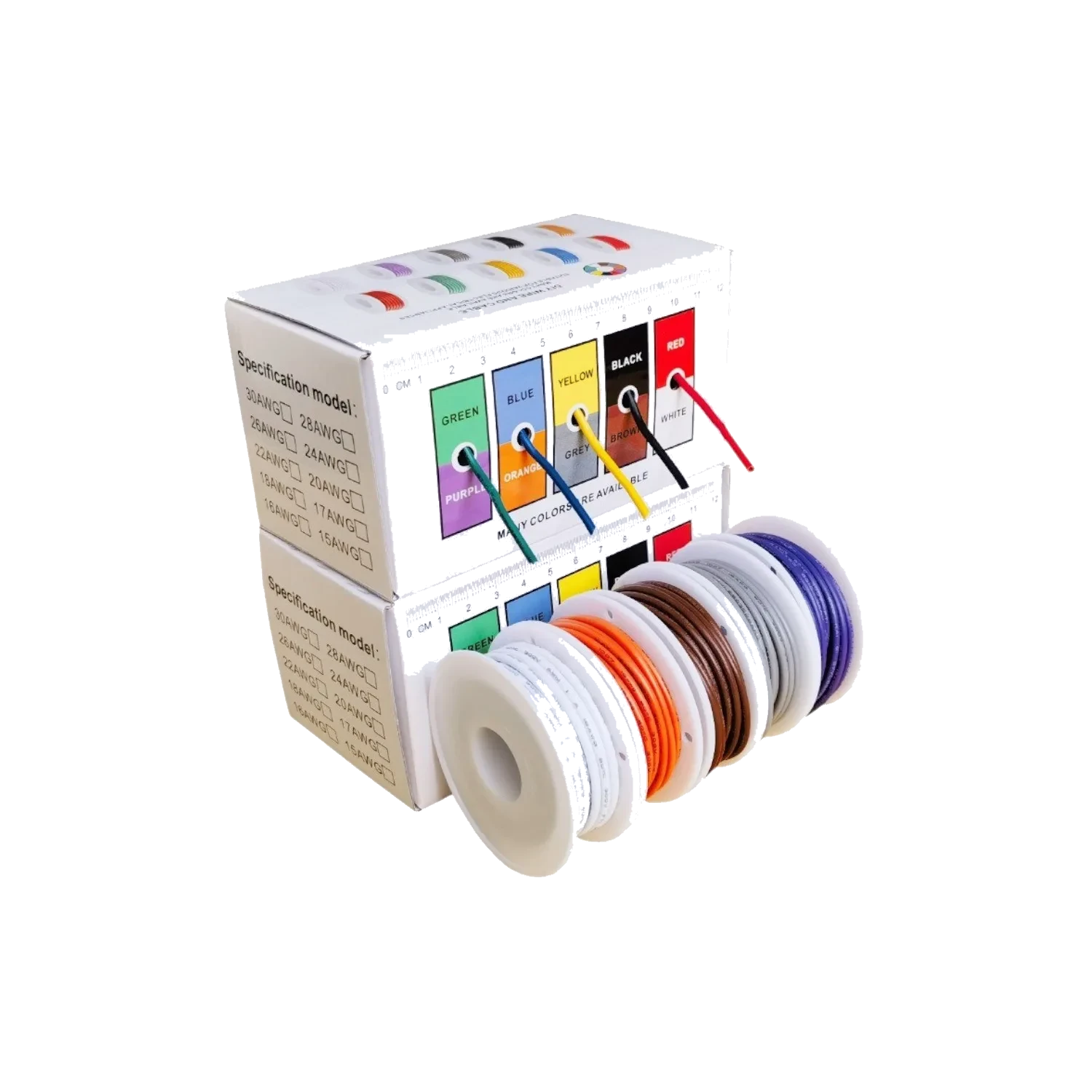 DIY Electrical Wire UL1007 Standard — 24AWG - 5 Rolls × 20m (100m)