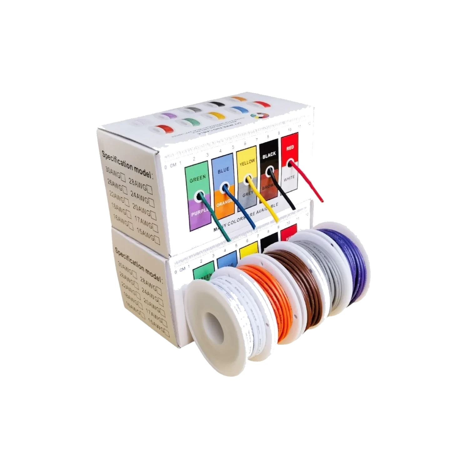 DIY Electrical Wire UL1007 Standard — 24AWG - 5 Rolls × 20m (100m)